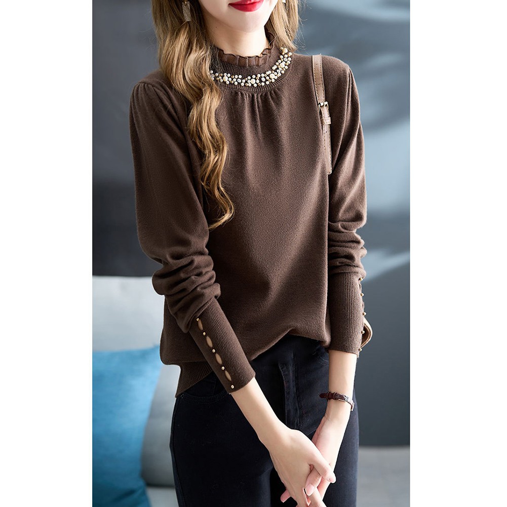 Korean Fashion Elegant Loose Fit Long Sleeve Top for Women Spring Style - Picture 24 of 30