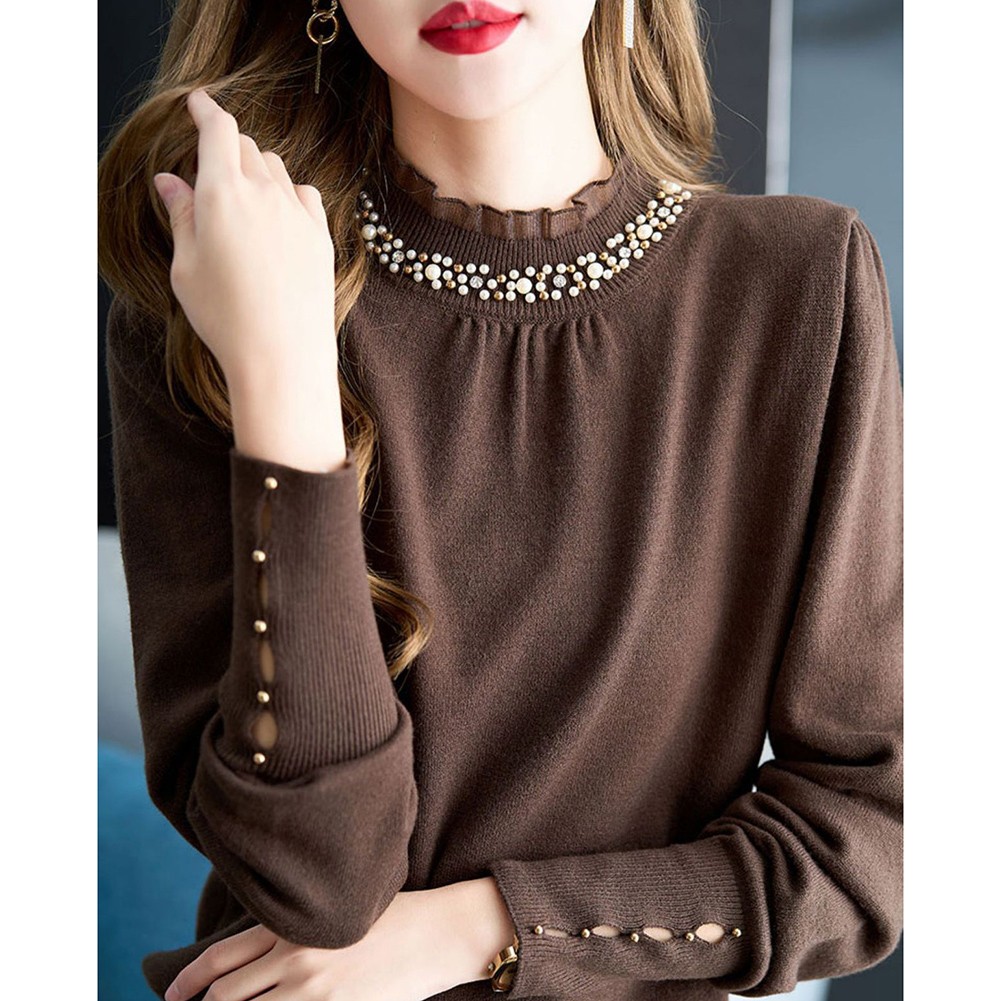 Korean Fashion Elegant Loose Fit Long Sleeve Top for Women Spring Style - Picture 21 of 30
