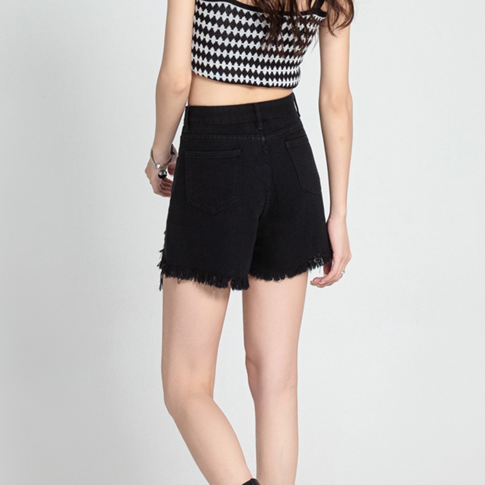 Bequem für Damen Sommer Freizeit Shorts mit gerissenem High Waist Design - Bild 19 von 56