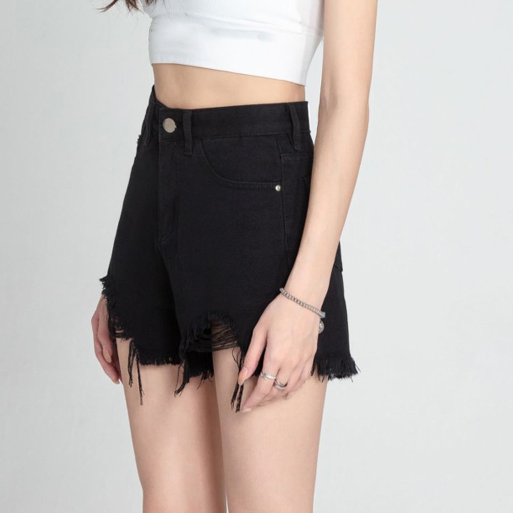 Bequem für Damen Sommer Freizeit Shorts mit gerissenem High Waist Design - Bild 23 von 56