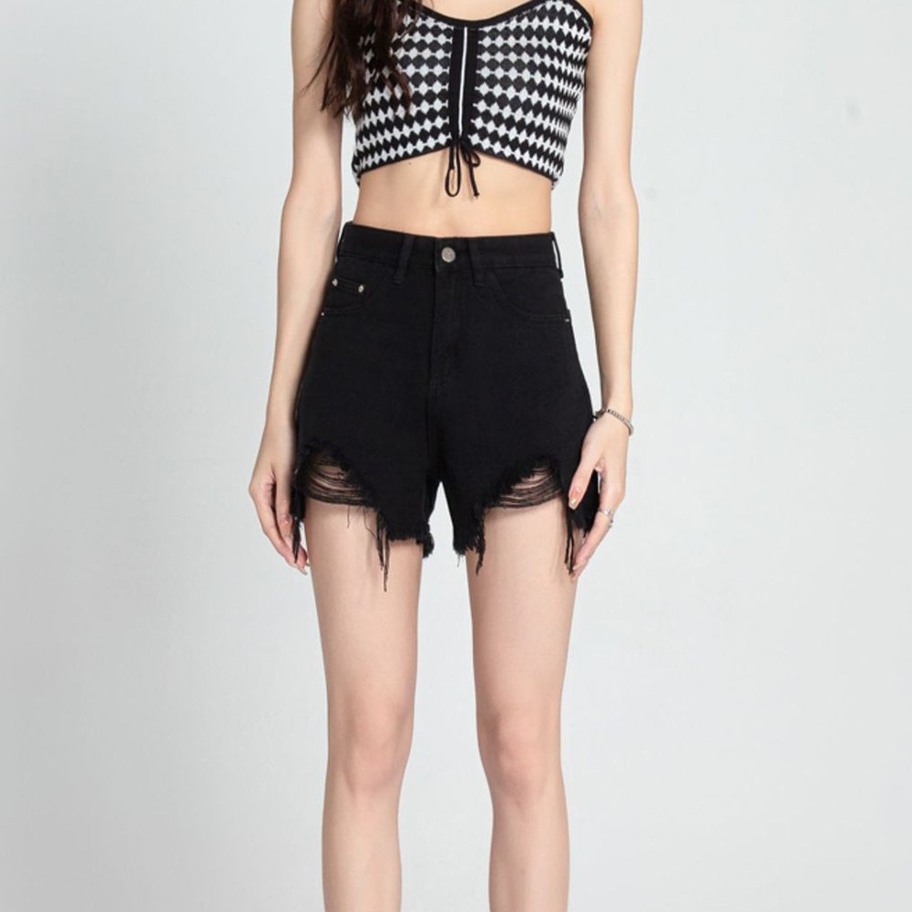 Bequem für Damen Sommer Freizeit Shorts mit gerissenem High Waist Design - Bild 20 von 56