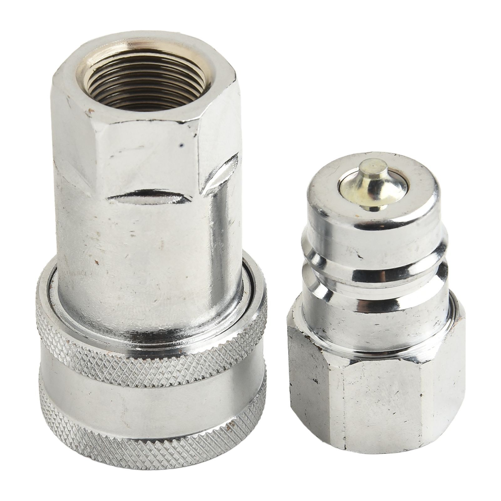 Produktbild von Hydraulik Schnellkupplung M18 X 1,5 – Kohlenstoffstahl, Kugelverriegelung, Silber, Für Baumaschinen