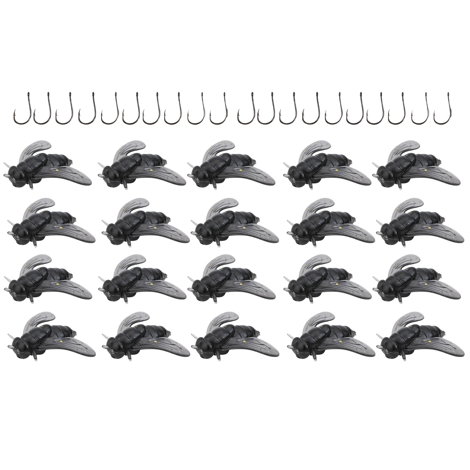 Appât de pêche à la mouche efficace pour truite bar grisage 20 pièces taille - Photo 31/39