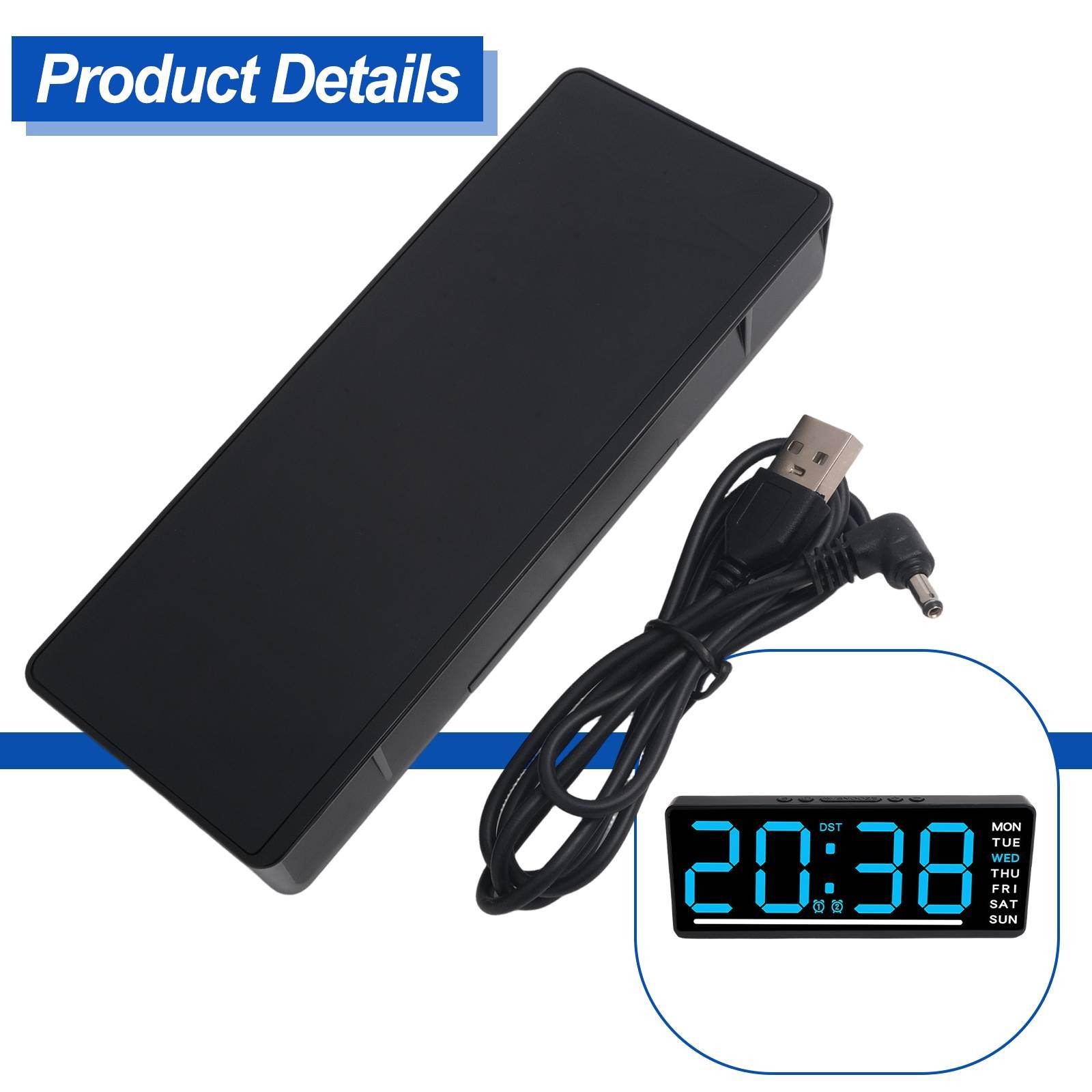 Digital Wall Clock with Temperature and Date Display for Any Environment