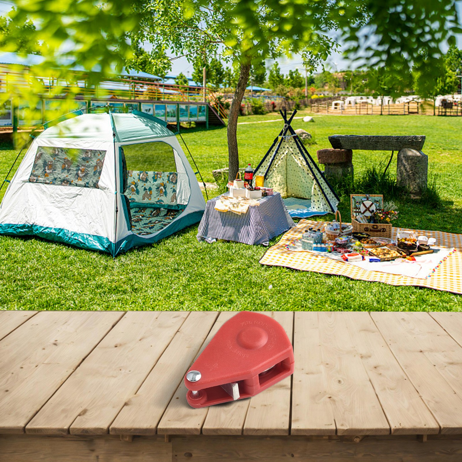 Effortless Tent Fastening with Metal Pulley Adjuster Smooth Sliding Operation