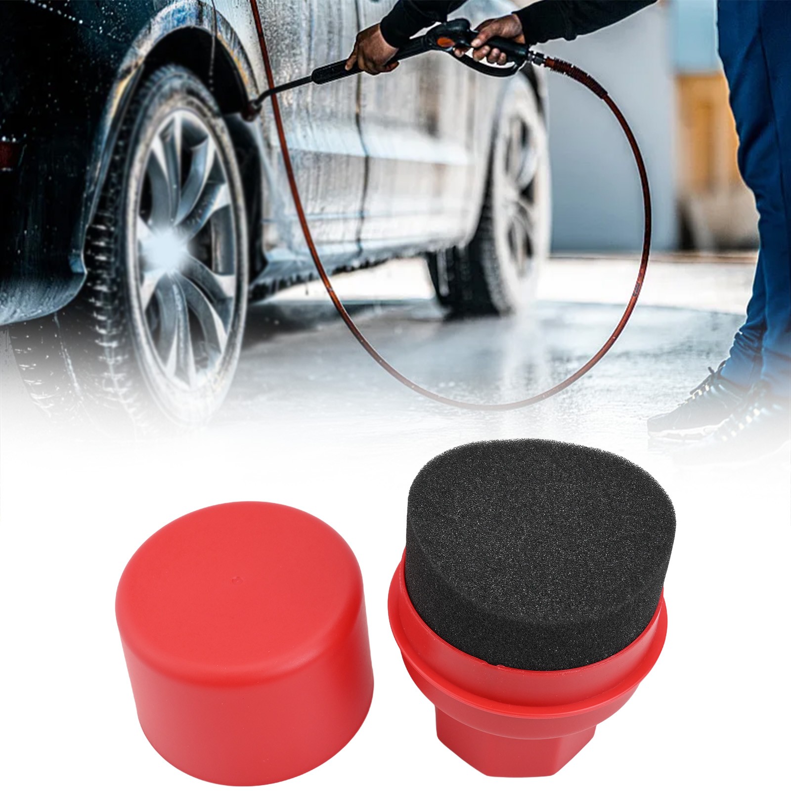 Curved Tire Sponge Brush with Cover for Effective Wheel Polishing and Cleaning - Picture 31 of 38