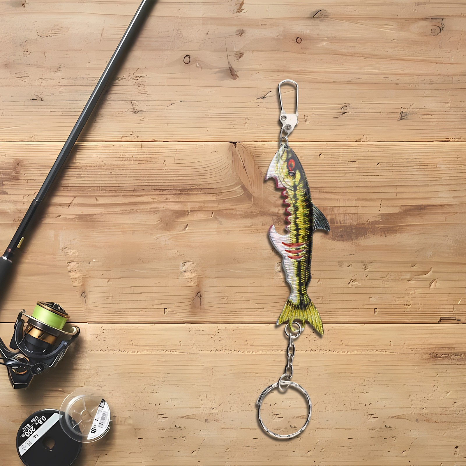 Ouvre-bouteille design appat leurre pour porte-cl??s compact et pratique requin - Photo 22/38