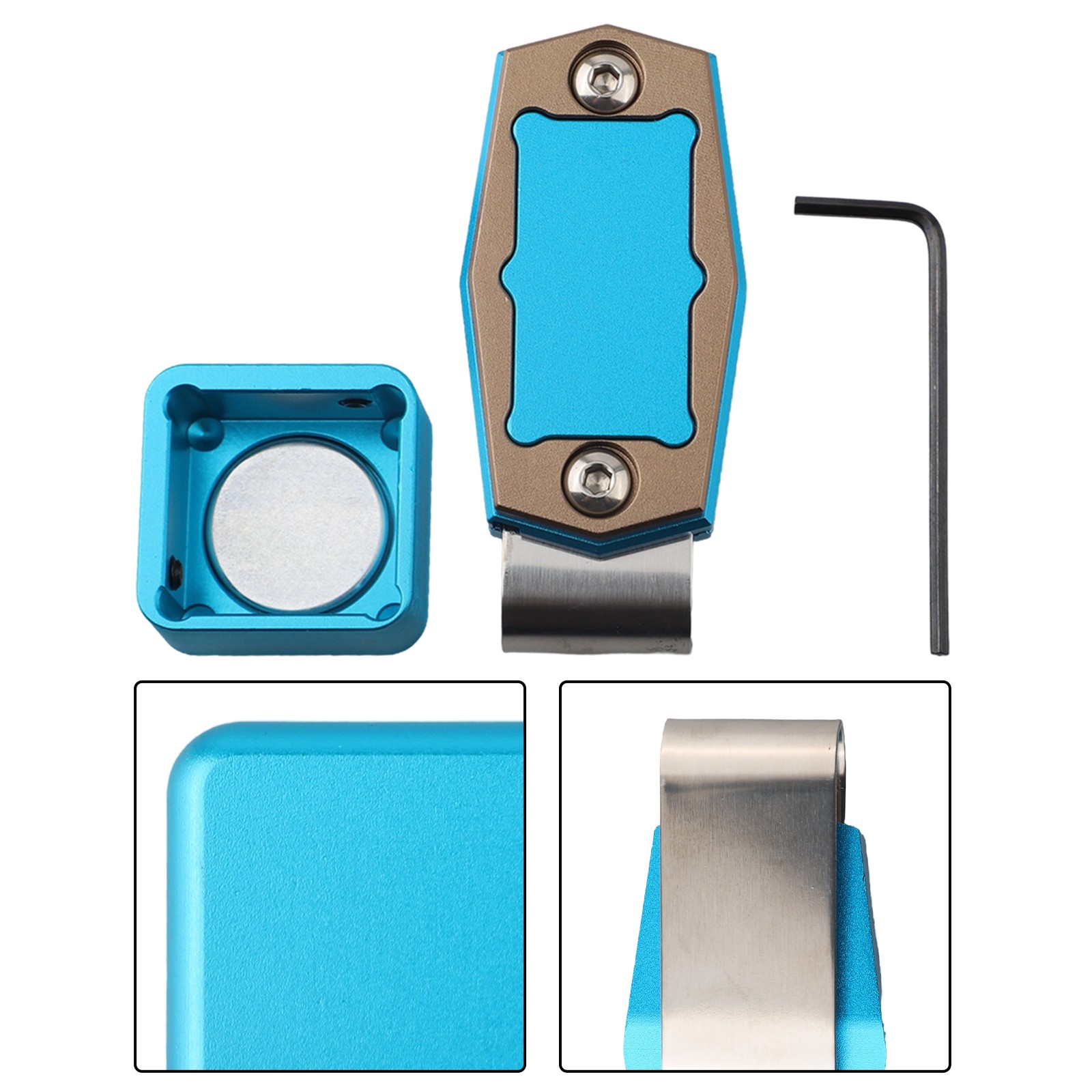 Compact Aluminum Alloy Billiard Chalk Holder with Magnetic Functionality