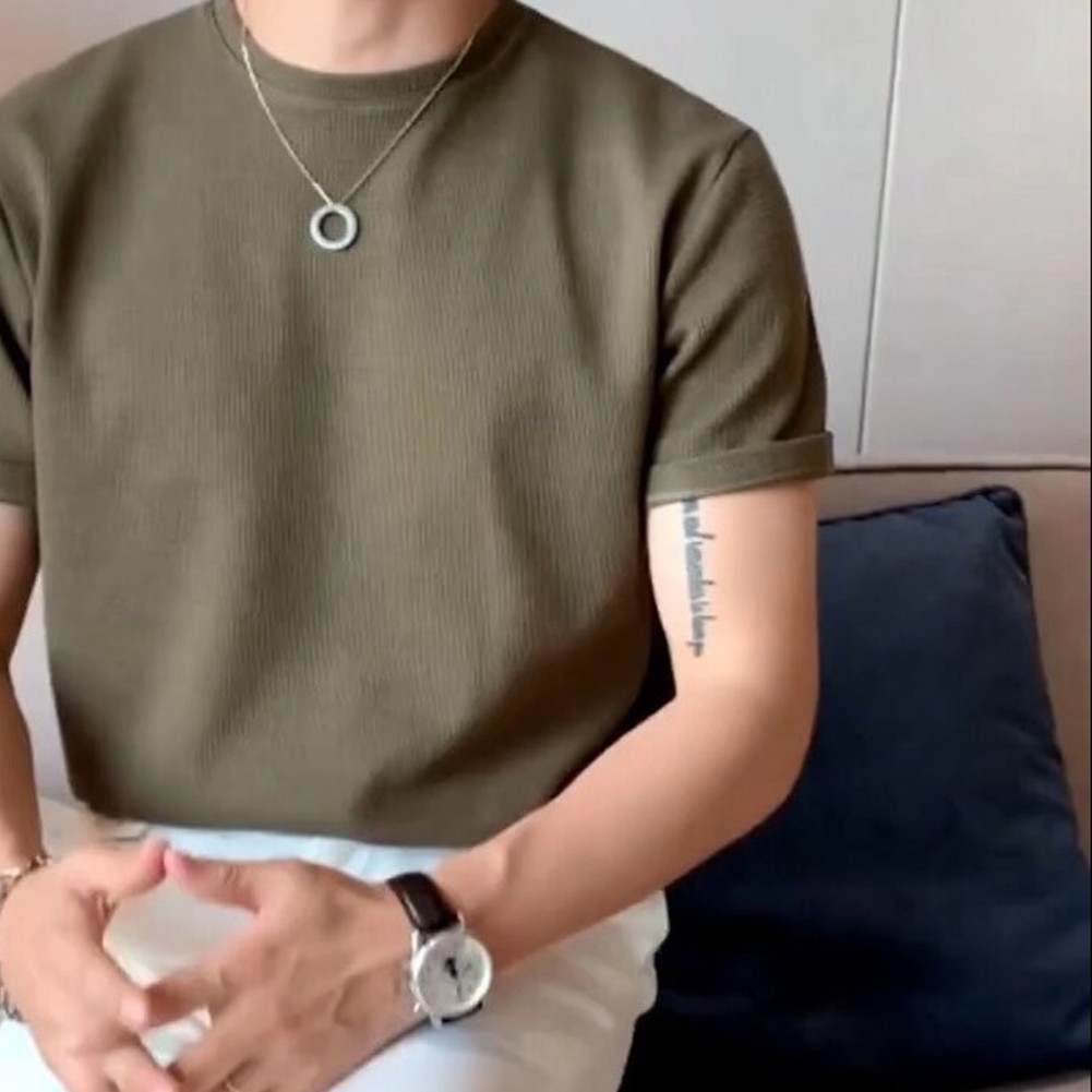 Fashionable Men's Waffle Style Top Short Sleeved and Great for Daily Wear - Picture 17 of 52