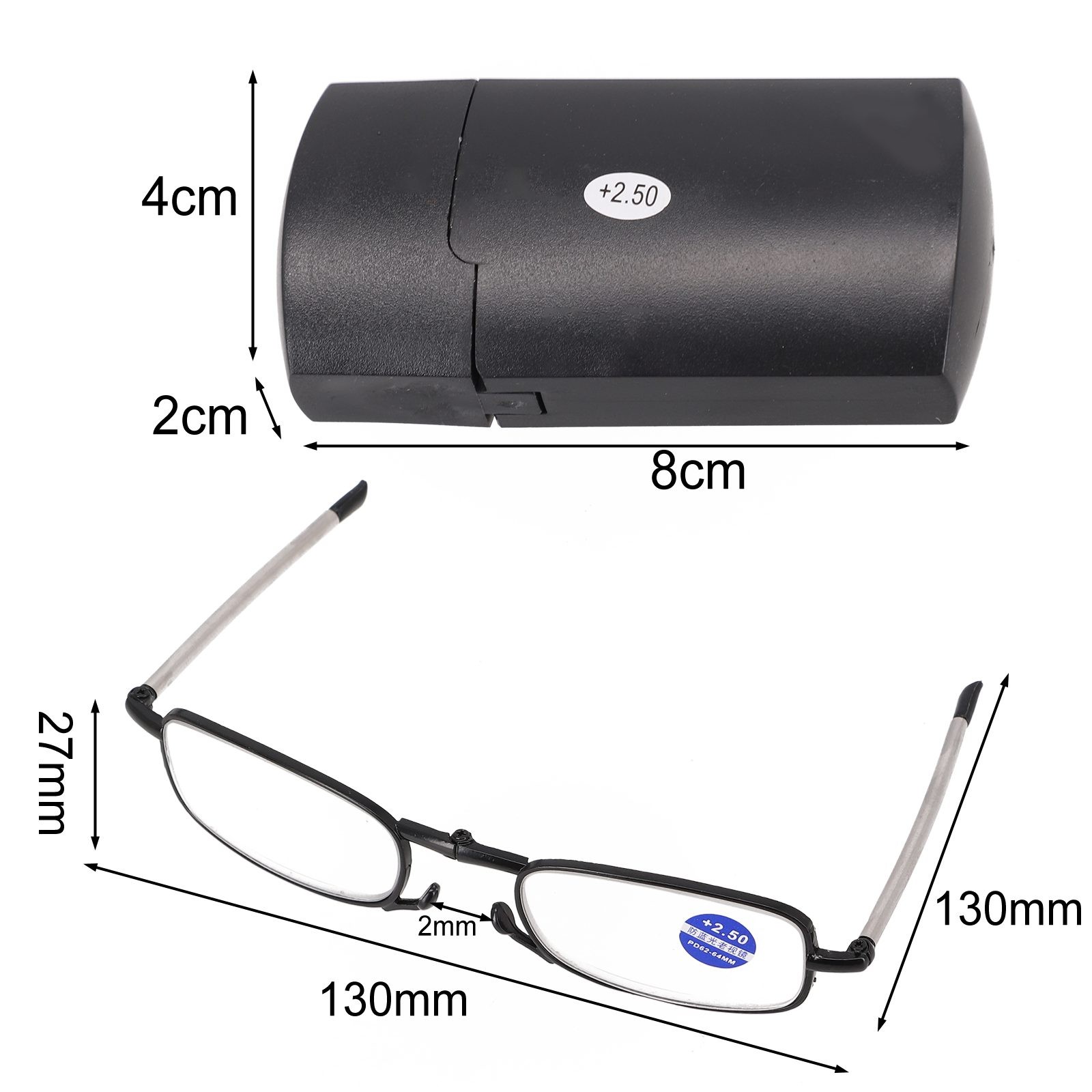 Lunettes de lecture pliantes pratiques +1,00 +1,50 +2,50 réglables - Picture 29 of 48