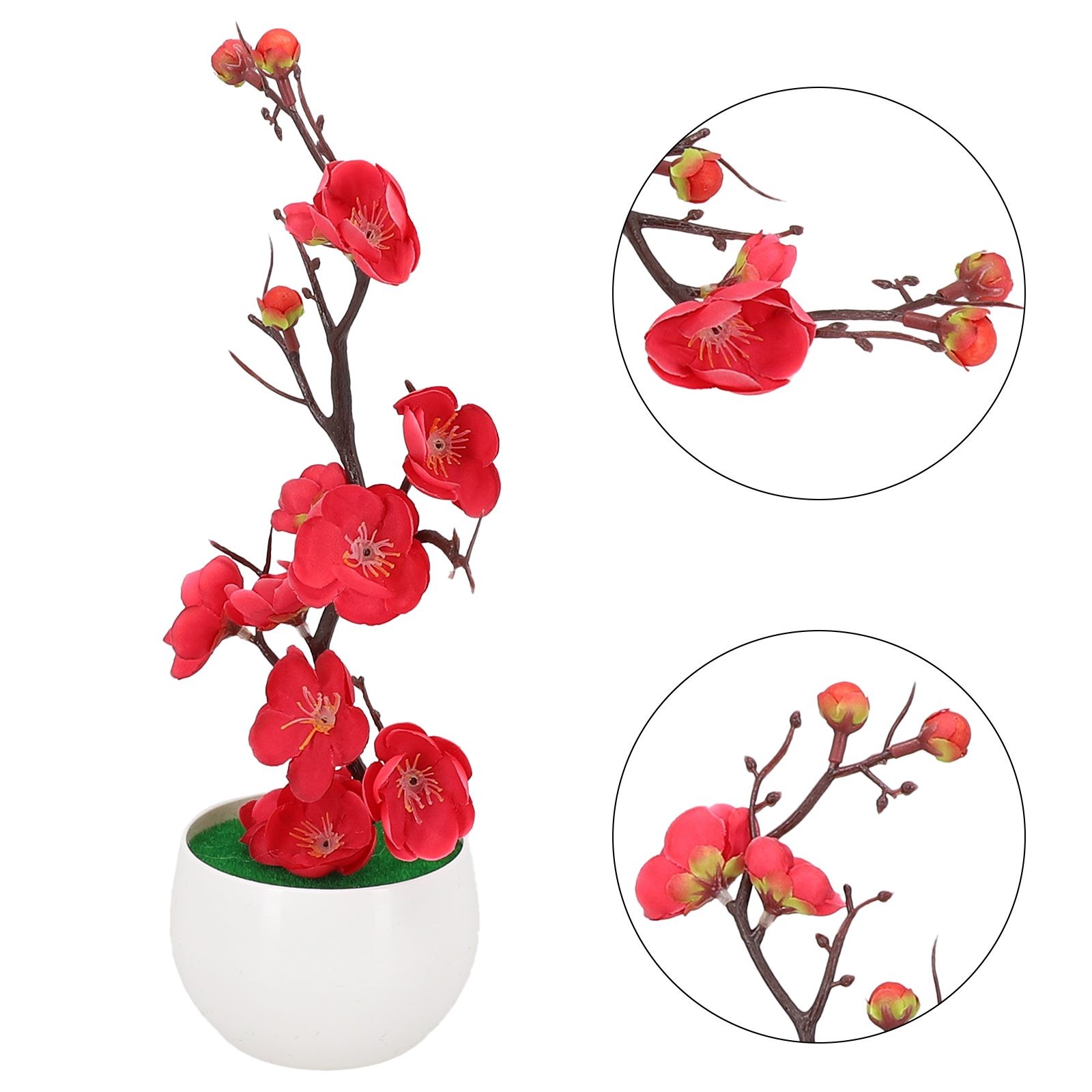 High Quality Artificial Potted Flower Ornaments Plant Plum Home Outdoor - Picture 45 of 51