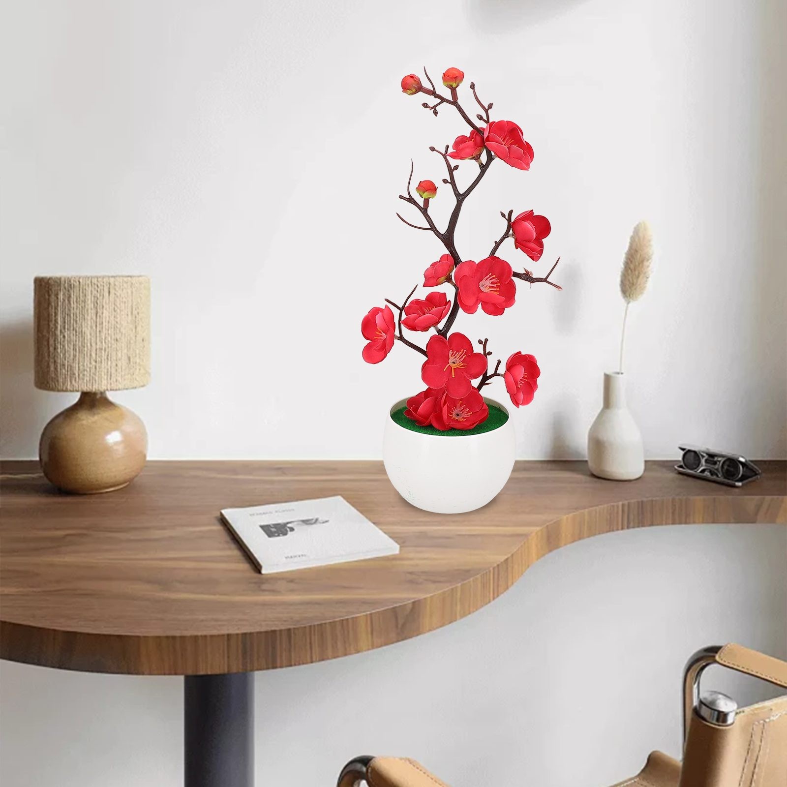 High Quality Artificial Potted Flower Ornaments Plant Plum Home Outdoor - Picture 39 of 51
