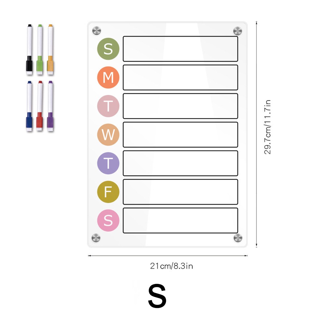 Reusable Magnetic Weekly Planner Board for Efficient Family Scheduling