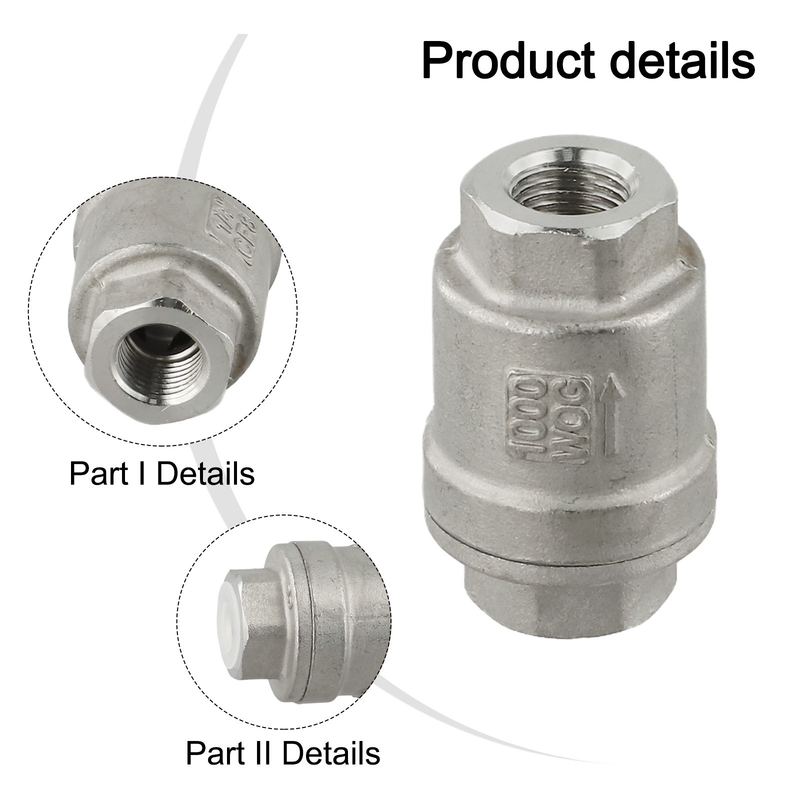 1/2 Inch Vertical Stainless Steel Check Valve for Effective Water Flow - Picture 33 of 45