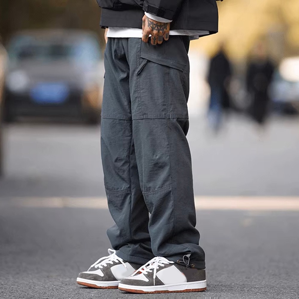 Modische lockere Passform Cargohose für Herren schnelltrocknender Stoff für de - Bild 17 von 42