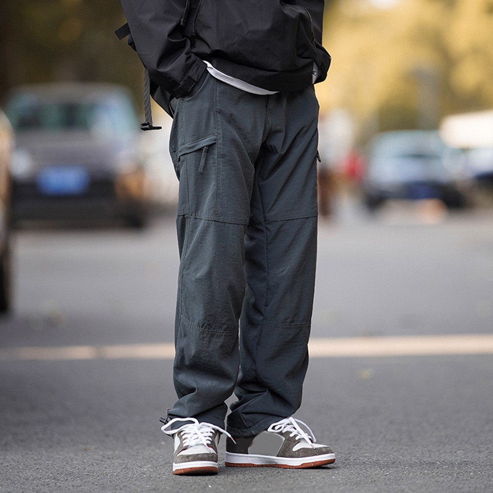 Modische lockere Passform Cargohose für Herren schnelltrocknender Stoff für de - Bild 13 von 42