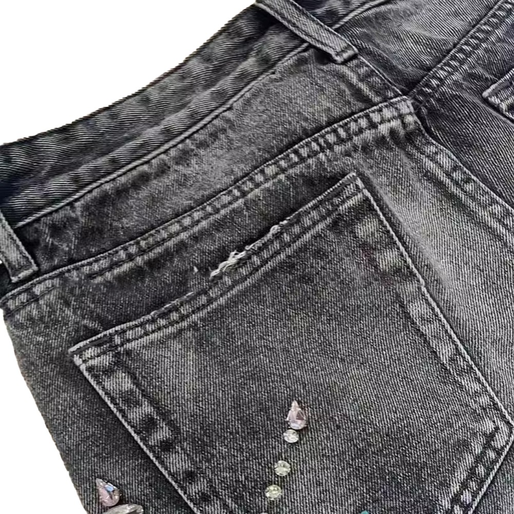 Gothic Strass Pailletten verziert Herren Freizeit Sommer High Waist Shorts - Bild 10 von 11