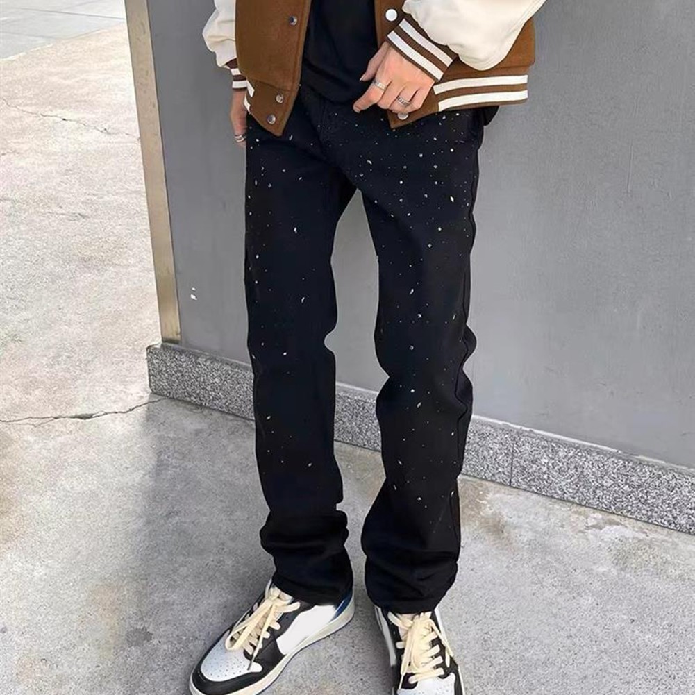 Schlanke und stilvolle Herren Slim Fit Hose mit einzigartigem Strass Pailletten - Bild 16 von 60