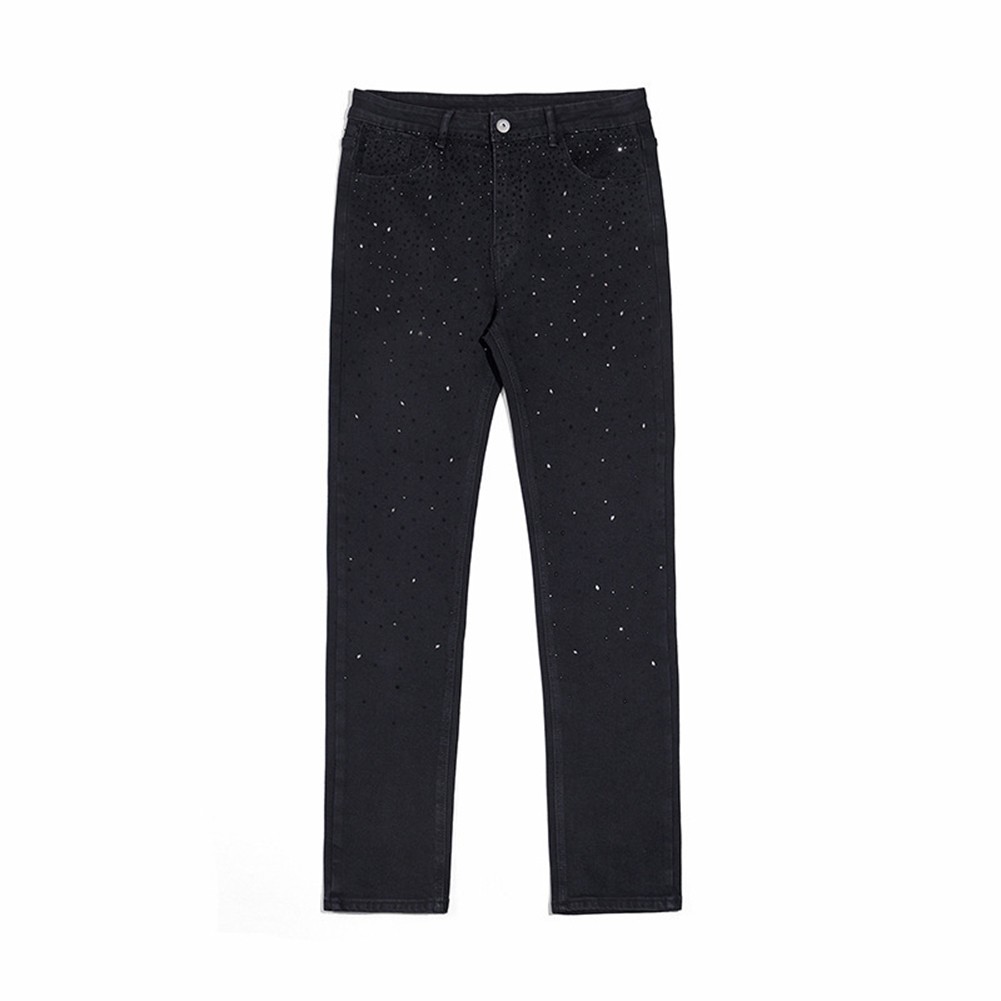 Schlanke und stilvolle Herren Slim Fit Hose mit einzigartigem Strass Pailletten - Bild 17 von 60