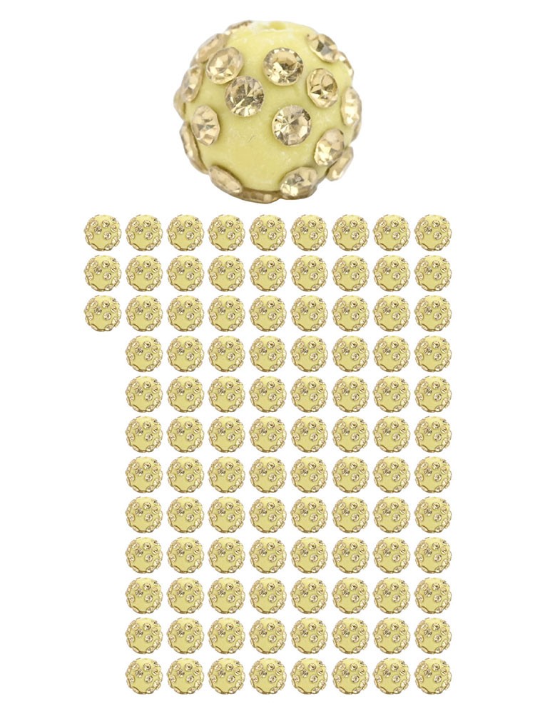 Value Pack Pave Disco Ball Beads Polymer Clay Rhinestone Beads 100 pcs - Picture 24 of 44
