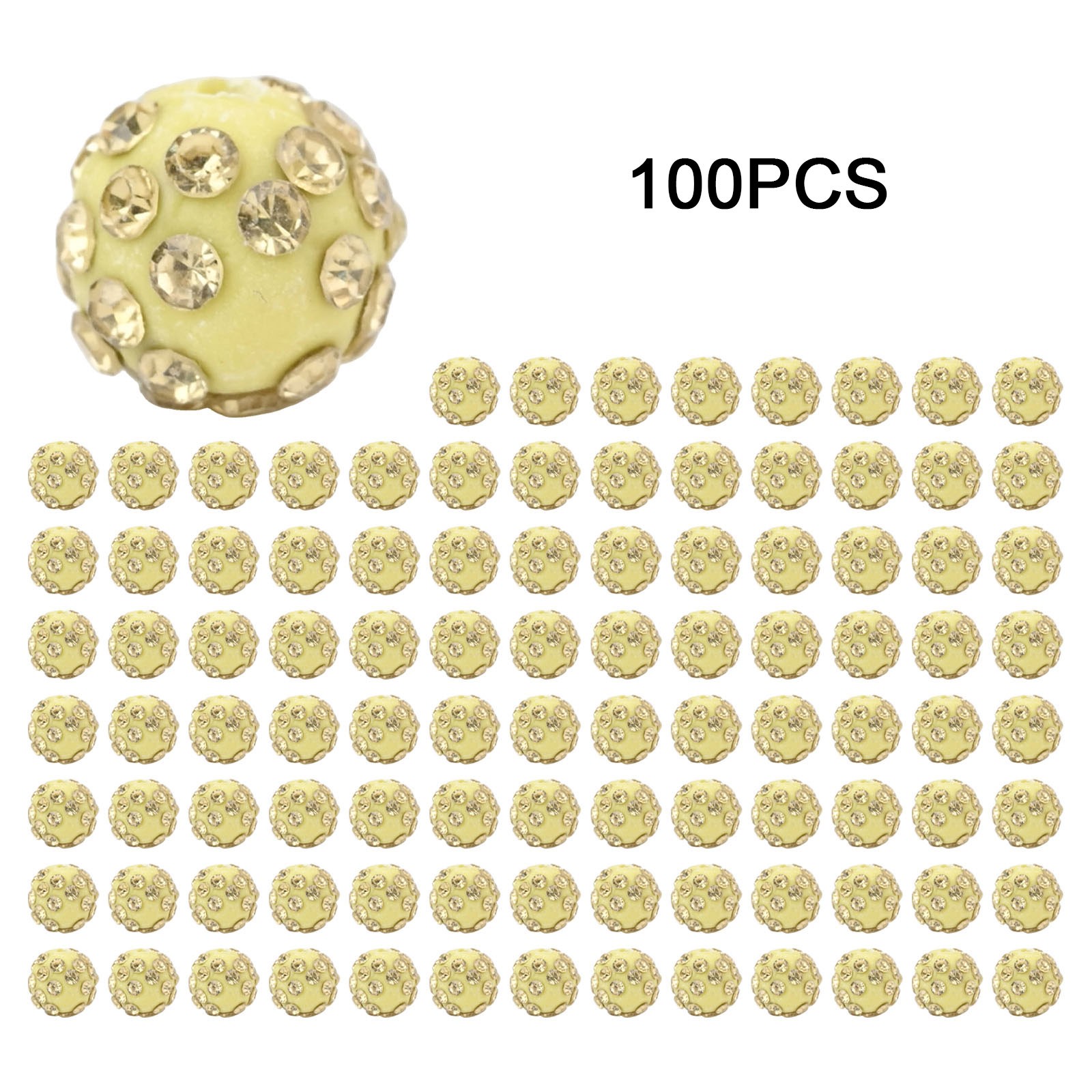 Value Pack Pave Disco Ball Beads Polymer Clay Rhinestone Beads 100 pcs - Picture 14 of 44