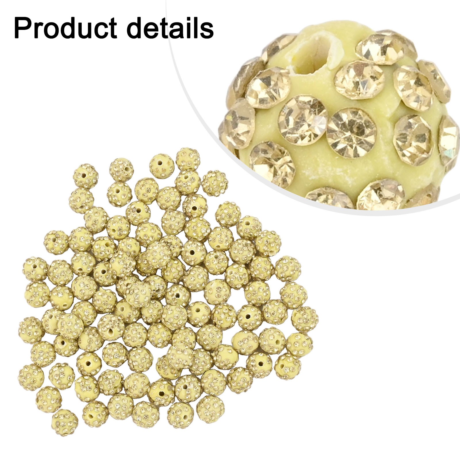 Value Pack Pave Disco Ball Beads Polymer Clay Rhinestone Beads 100 pcs - Picture 15 of 44