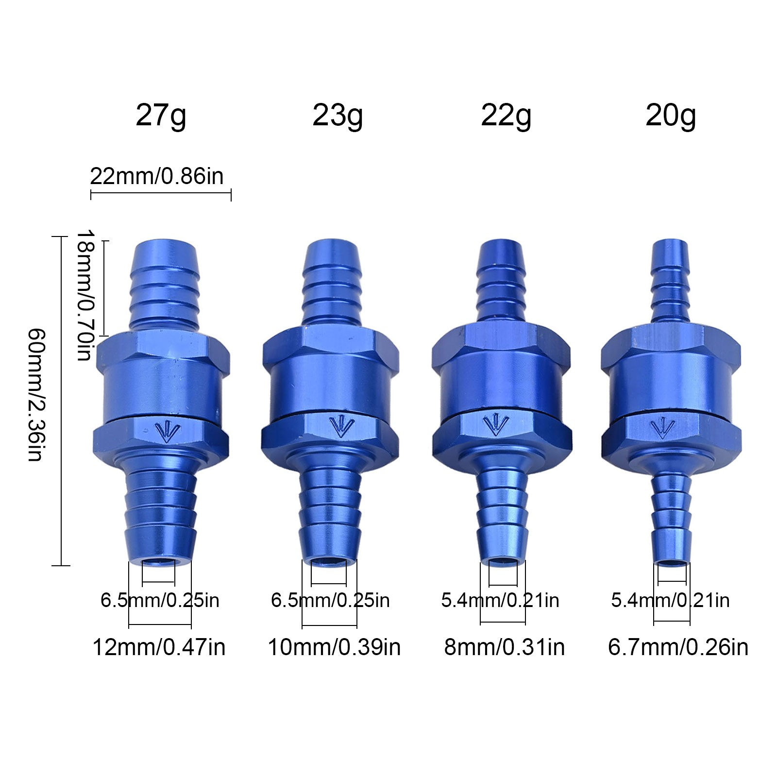 Non Return Check Valve Set of 4 for Low Pressure Fuel and Water Systems - Picture 13 of 24