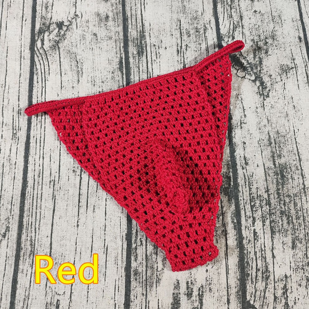 Men's Hand Crochet Underwear Low Rise Briefs Ideal for Swimming and Sunbathing - Picture 16 of 25