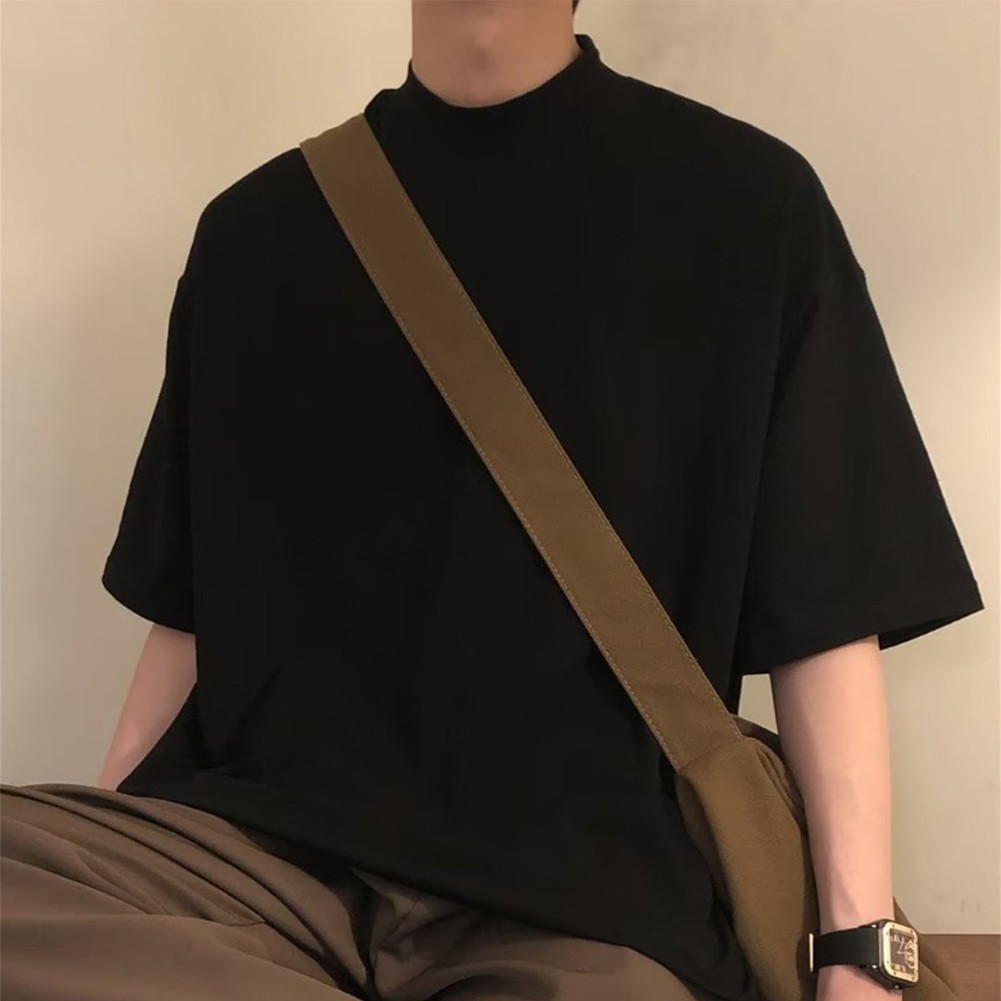 Mens Half Turtleneck Short Sleeve Pullover Casual Tops for Spring and Summer - Picture 15 of 36