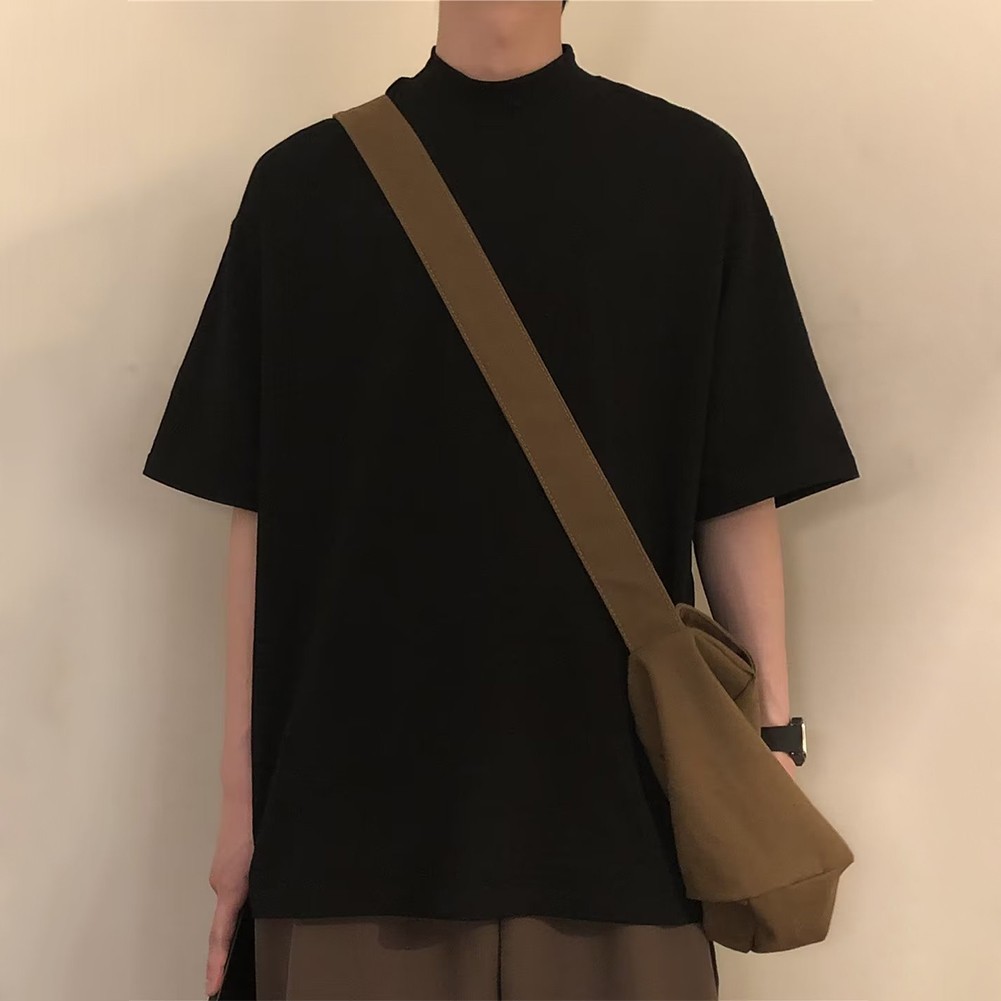 Mens Half Turtleneck Short Sleeve Pullover Casual Tops for Spring and Summer - Picture 17 of 36