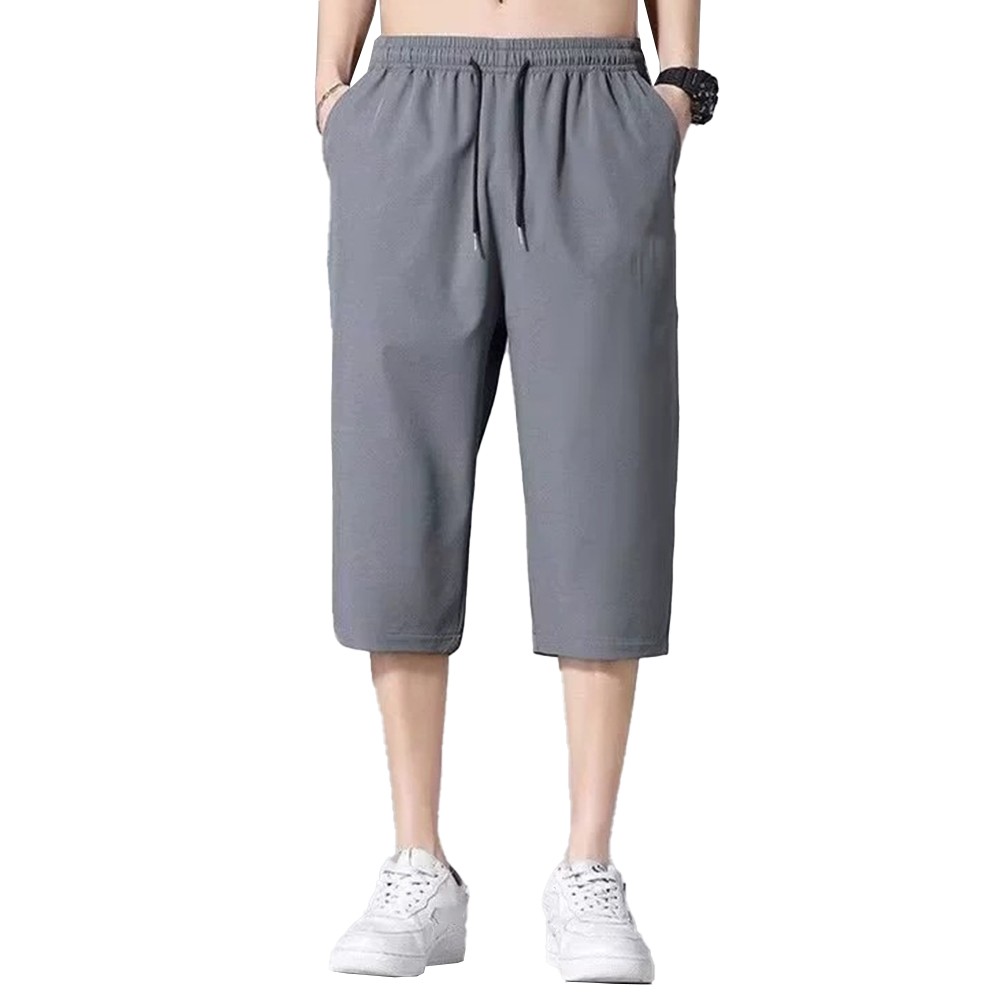 Comfort Fit Men's Drawstring Cropped Joggers Calf Length Lightweight Wear