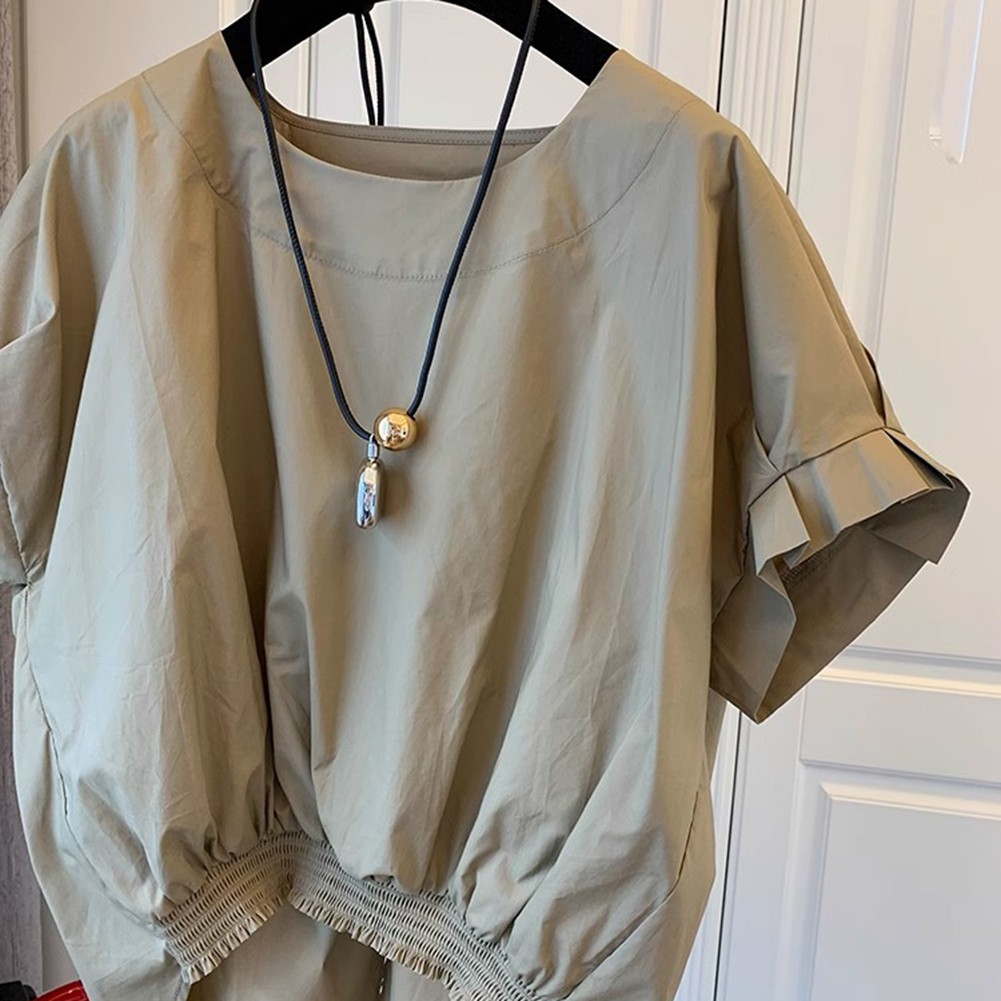 Casual Holiday Blouses for Women with Solid Pleats and Comfortable Fit - Picture 26 of 42