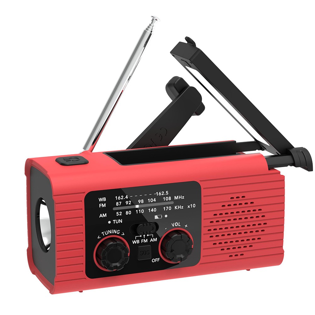 Waterproof Solar Radio with 4000mAh Battery and Multiple Charging soldes Options