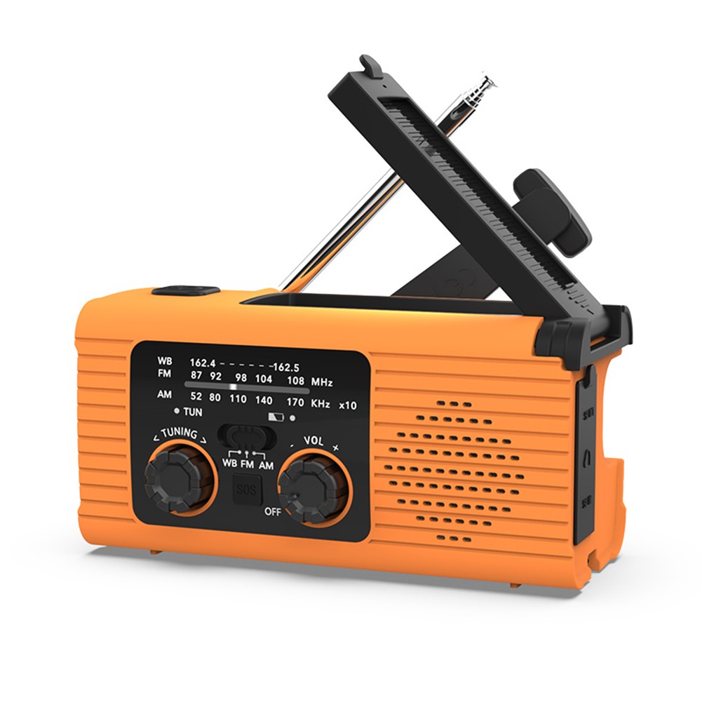 Waterproof Solar Radio with 4000mAh Battery and Multiple Charging soldes Options