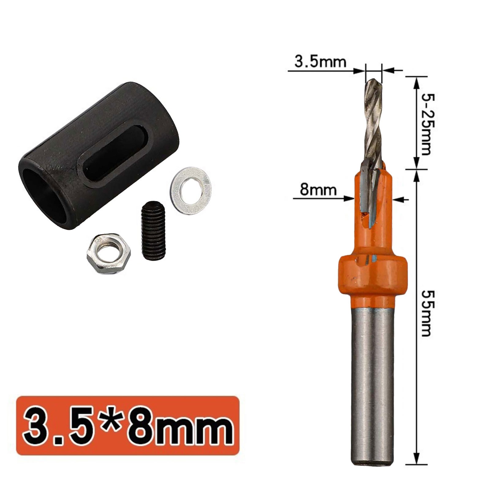 Versatile Woodworking Countersink Drill Bit Set with Adjustable Depth Stopper - Picture 59 of 70