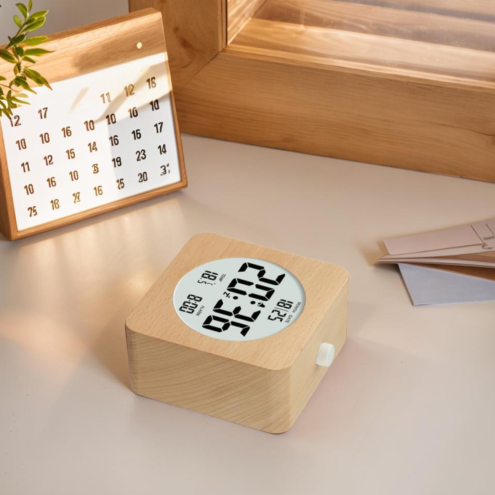 Wecker LED Holz tragbar leise Raffinesse batteriebetrieben - Bild 21 von 31