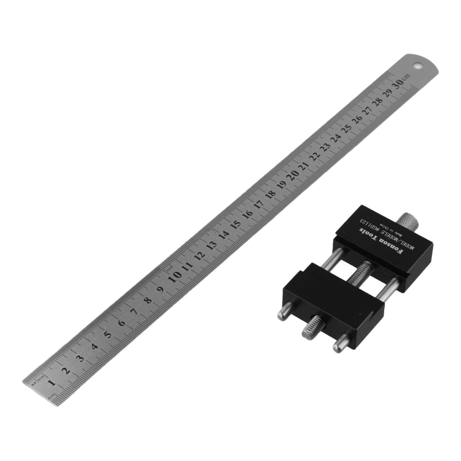 Essential For Woodworking Tools Scriber Gauge and Strong Steel Ruler Set