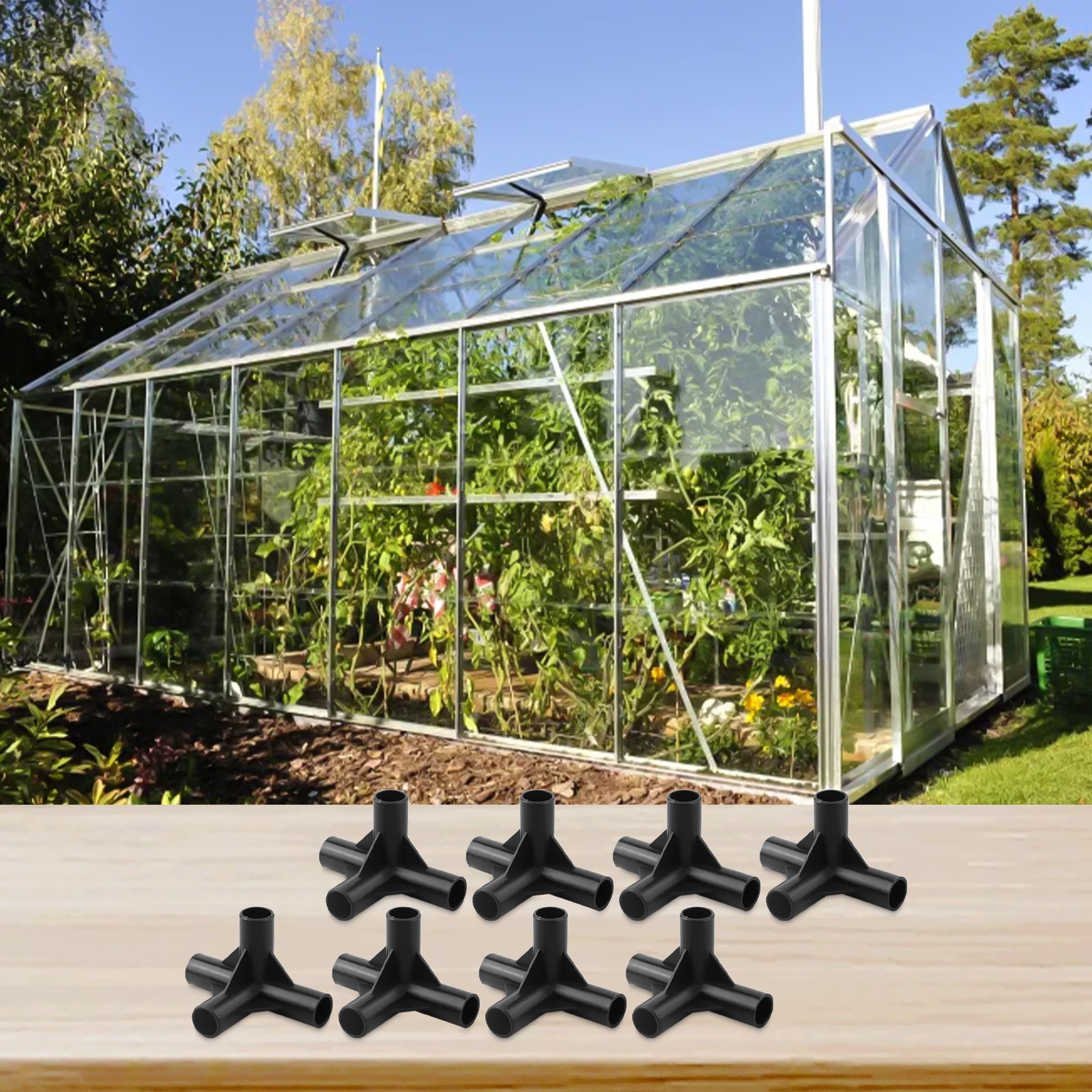 For DIY PVC Pipe Fittings Set of 8 for Greenhouse and Plant Support Frames - Picture 43 of 51