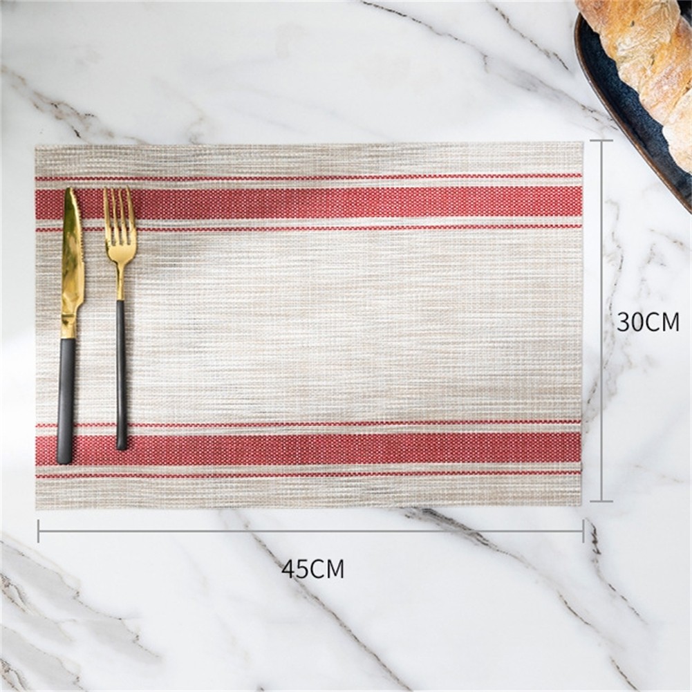 Colorful Set of 6 PVC Table Mats Heat Resistant for Everyday Use 45x30cm - Picture 34 of 56