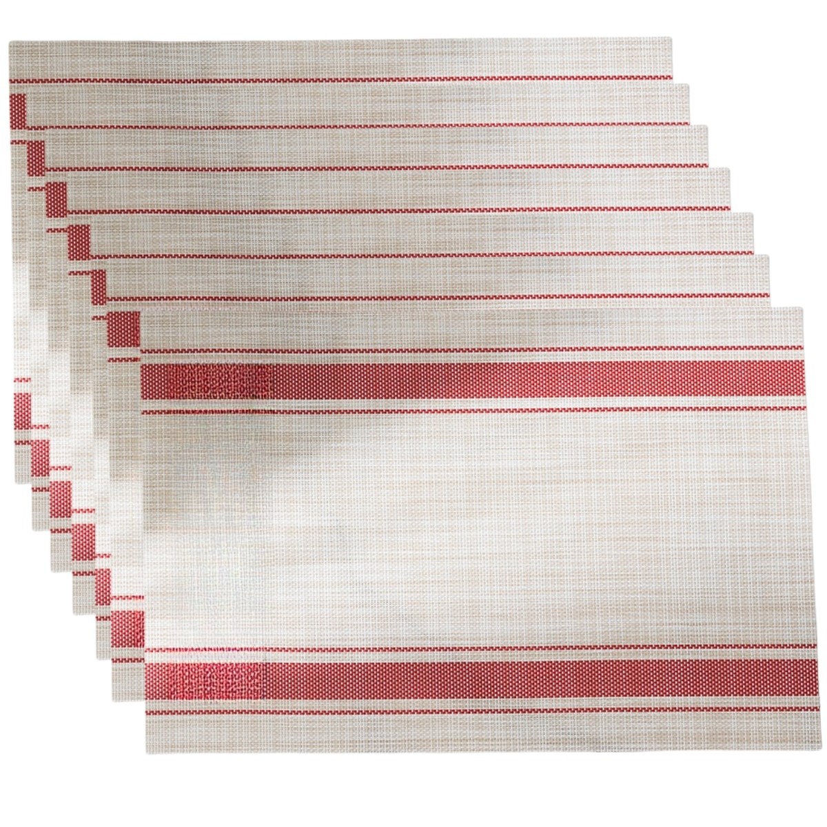 Colorful Set of 6 PVC Table Mats Heat Resistant for Everyday Use 45x30cm - Picture 25 of 56