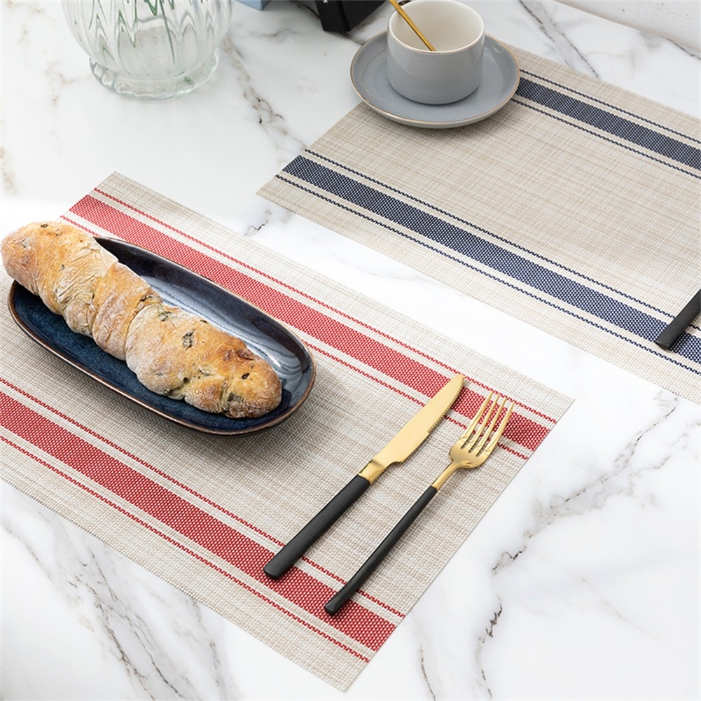 Colorful Set of 6 PVC Table Mats Heat Resistant for Everyday Use 45x30cm - Picture 32 of 56