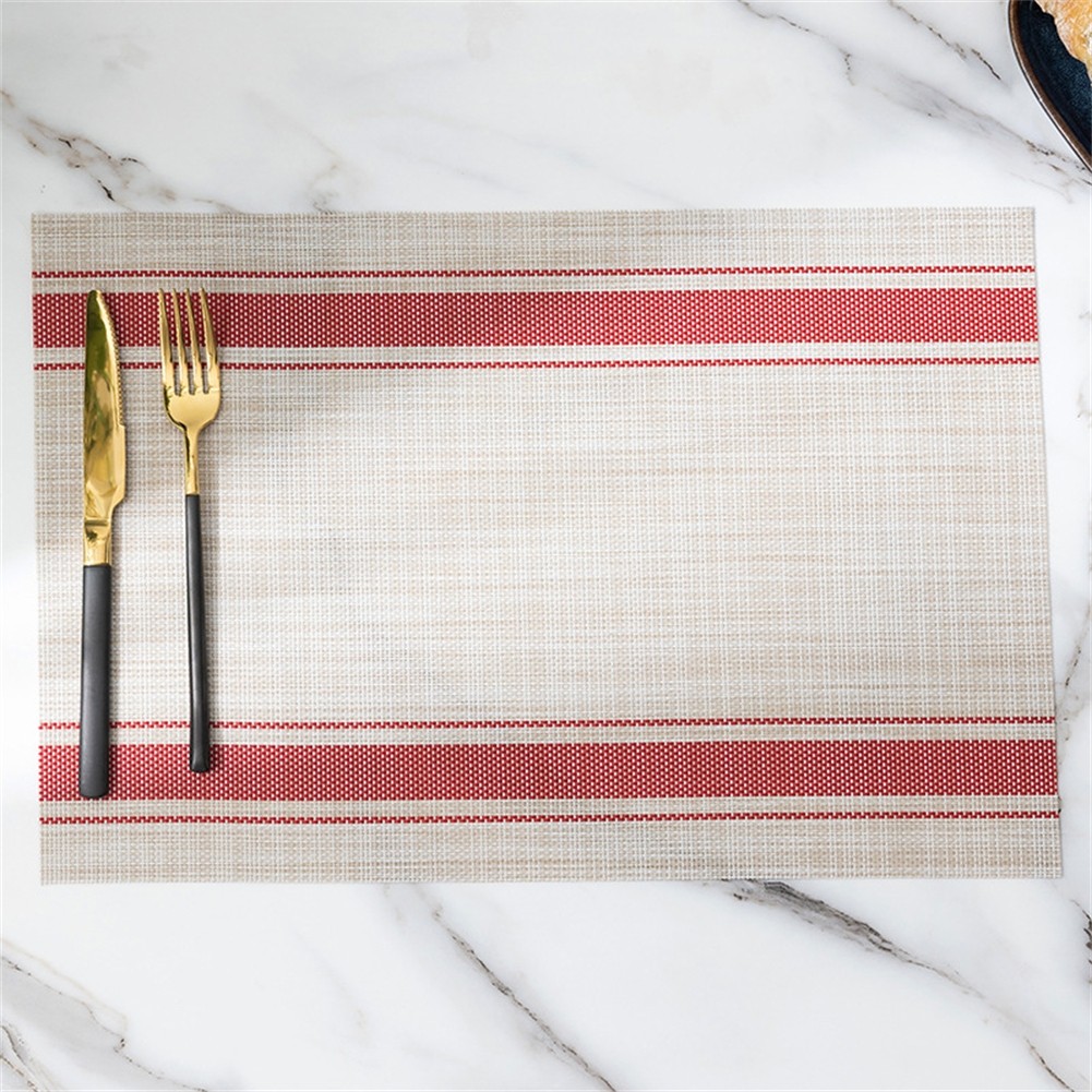 Colorful Set of 6 PVC Table Mats Heat Resistant for Everyday Use 45x30cm - Picture 33 of 56