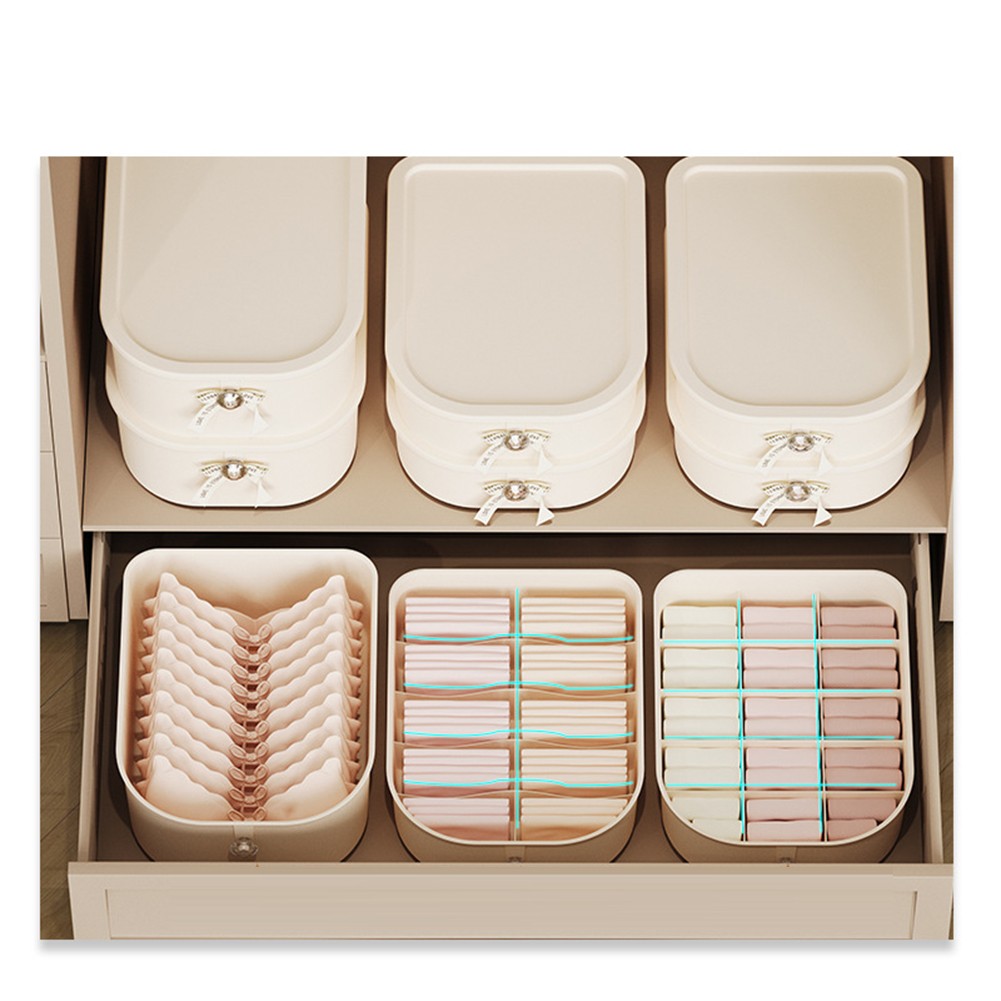 Boîte de liquidation rangement sous vêtements et chaussettes avec design compartimenté 24