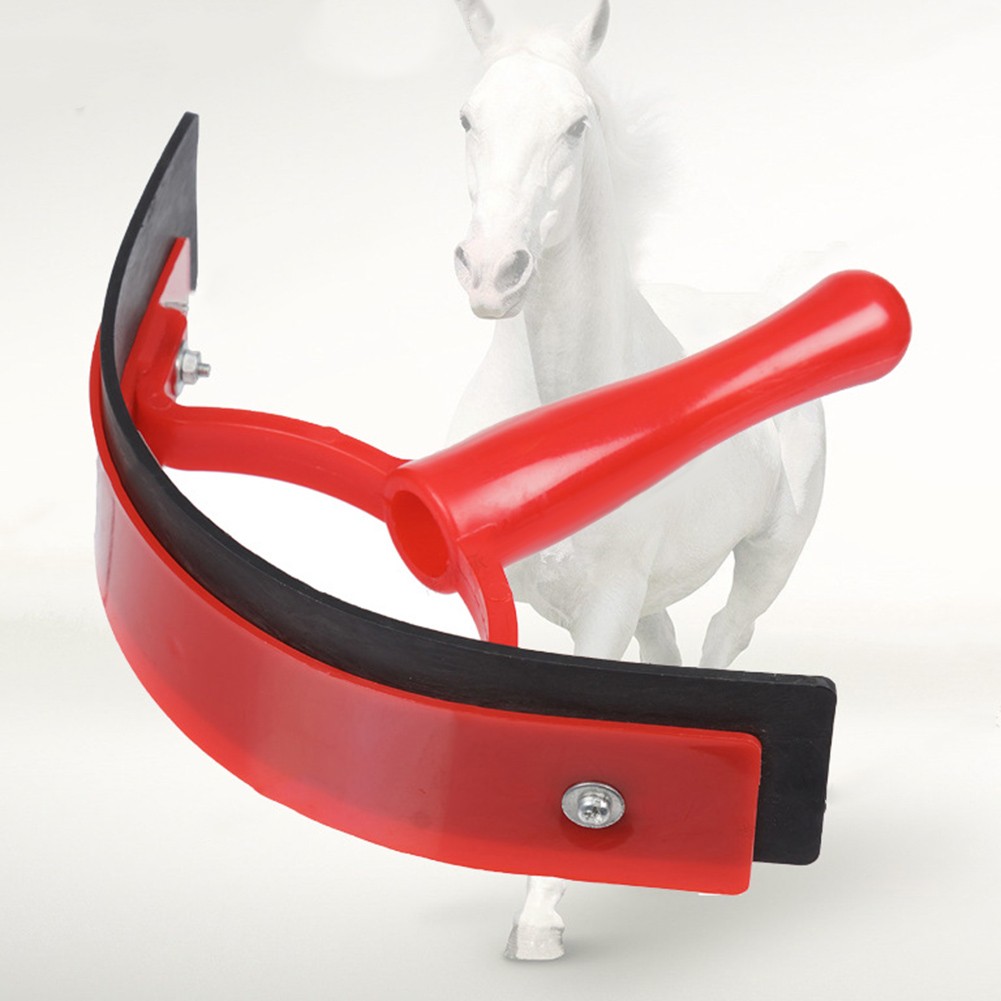 Lightweight Horse Bathing Supplies Plastic Sweat Scraper with Rubber Edge