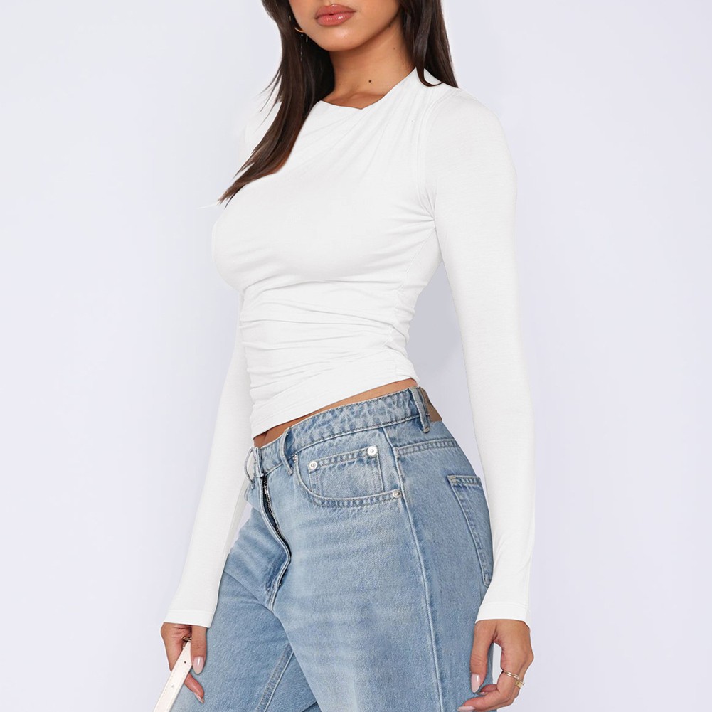 Sophisticated Womens Long Sleeve Y2K T Shirt Suitable for Multiple Settings - Picture 14 of 24