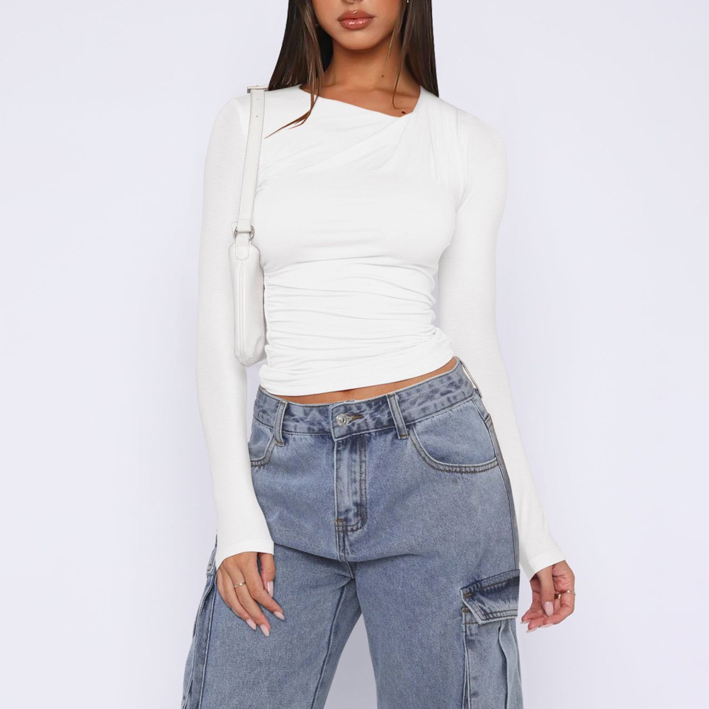 Sophisticated Womens Long Sleeve Y2K T Shirt Suitable for Multiple Settings - Picture 13 of 24
