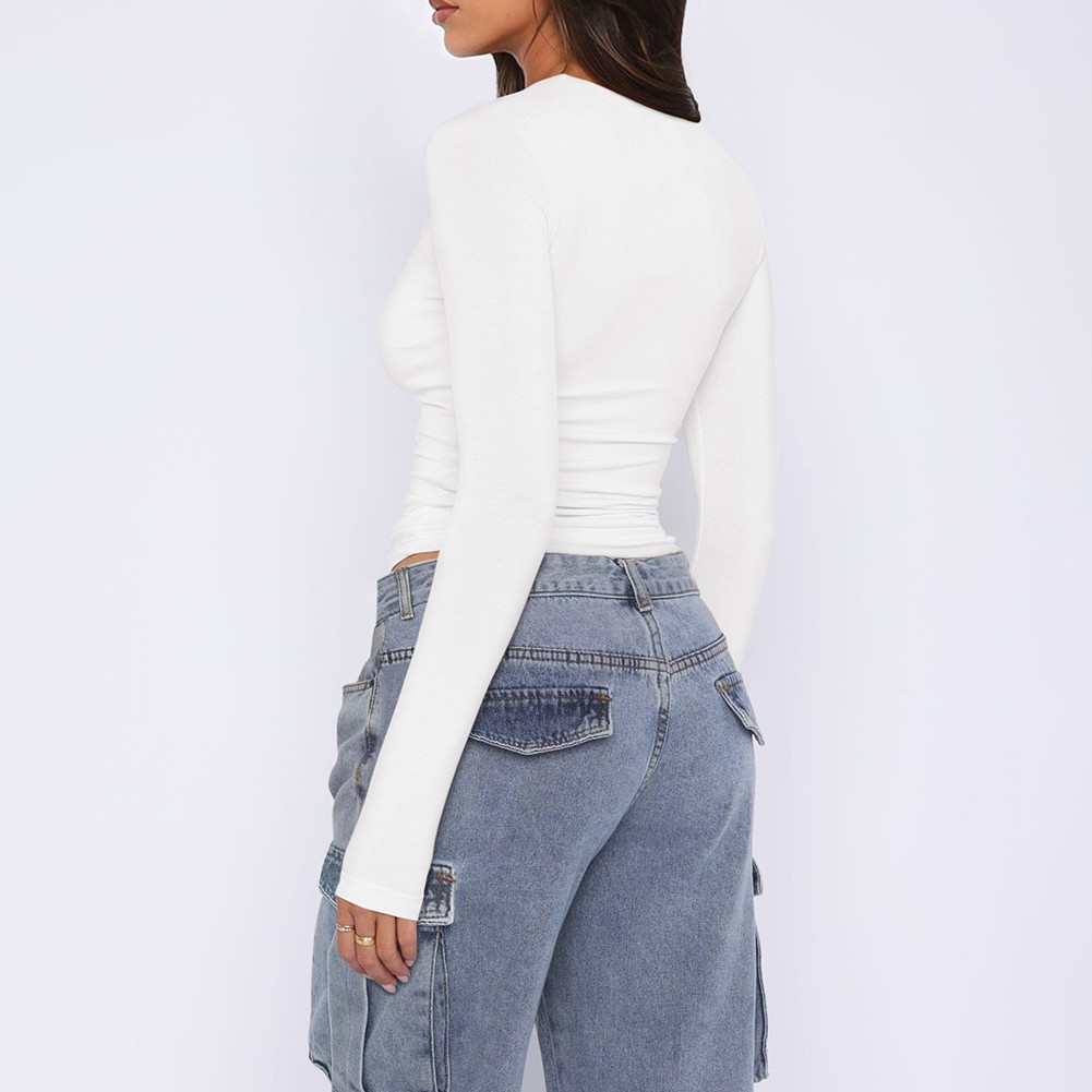 Sophisticated Womens Long Sleeve Y2K T Shirt Suitable for Multiple Settings - Picture 15 of 24