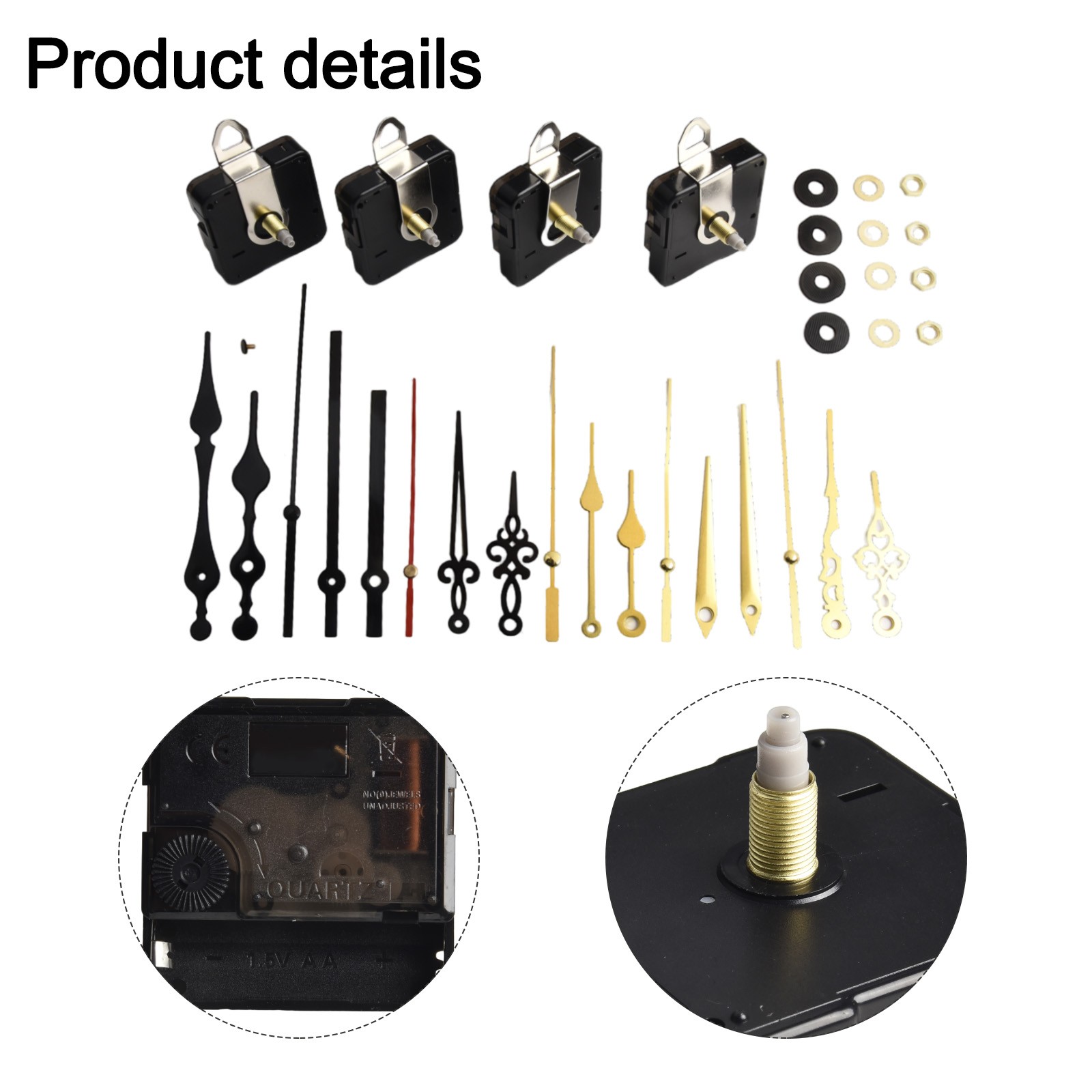 Create Unique Clocks with this 4PCS Movement Set and Metal Hand Options