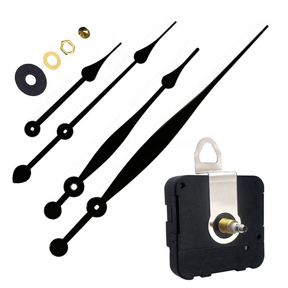 Complete DIY Clock Kit Long Shaft Quartz Movement for Various Clock Designs
