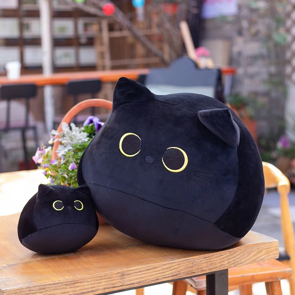 Charming Soft Toy Pillows Featuring a Cute Black Cat Design at 16 Inches - Picture 18 of 29